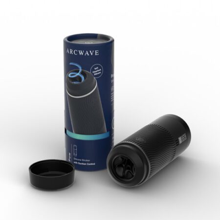 View of the Arcwave Pow Silicone Masturbator next to the box