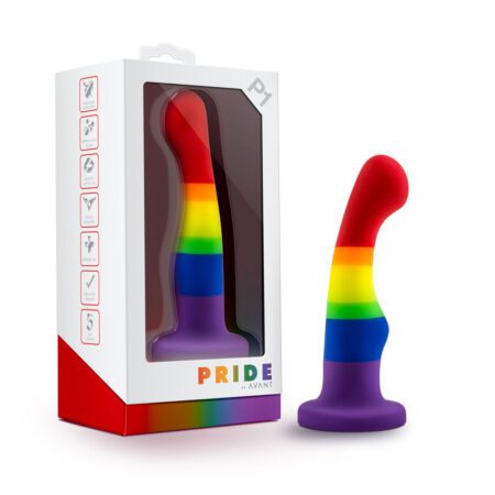 LGBT pride flag colored Avant P1 Pride Freedom platinum silicone dildo box