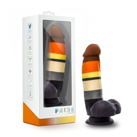 Bear Pride pride flag colored Avant P9 Pride Bear platinum silicone dildo with box