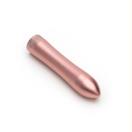 Doxy bullet vibrator in rose gold facing sideways