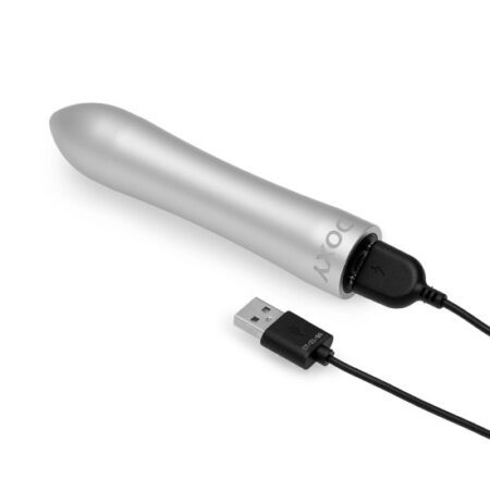 Doxy bullet vibrator in silver with charging cable