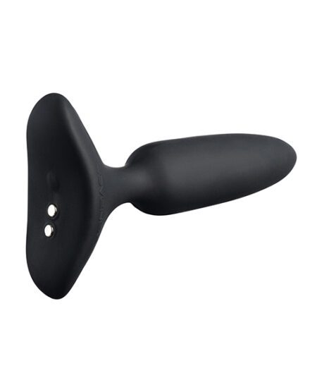 Lovense Hush 2 1" Black Vibrating Butt Plug sideways view