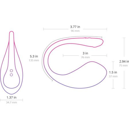 Dimensions of the Lovense Lush 3 g-spot bluetooth vibrator