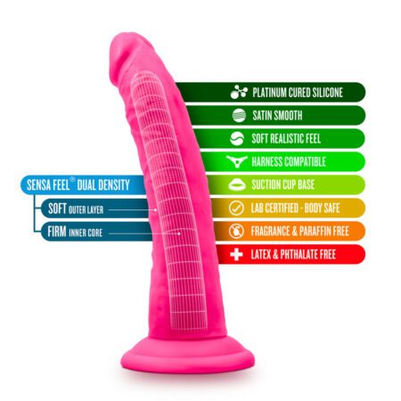 Neon Pink 7.5" Neo Elite dildo features