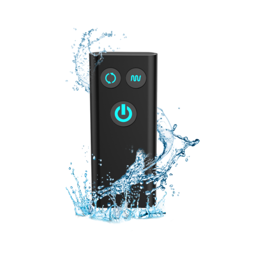 Water splashing the remote control for the Nexus Revo Slim prostate massager and vibrator