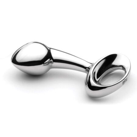 Stainless steel nJoy medium sized butt plugÂ  by itself