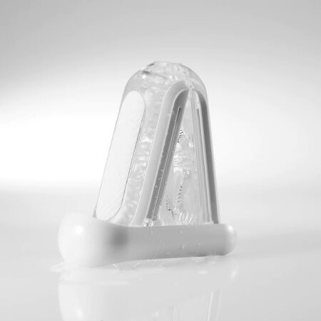 Folded open view of the Tenga Flip Zero Gravity White Masturbator