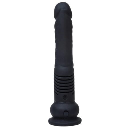The Thruster Mini XL thrusting dildo in black facing backwards