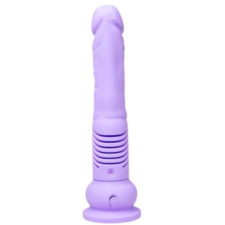 The Thruster Mini XL thrusting dildo in lilac facing backwards