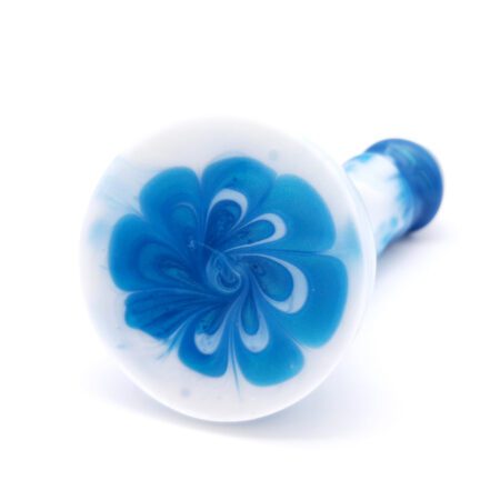 Uberrime Splendid Medium silicone dildo in mermaid pearl facing backwards to see suction cup