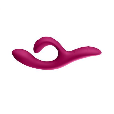 Purple We-Vibe Nova 2 rabbit and g-spot vibrator side view on a white background