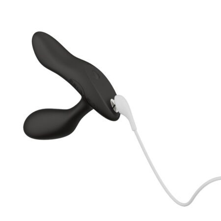 The We Vibe Vector Plus prostate massager with a charging cable