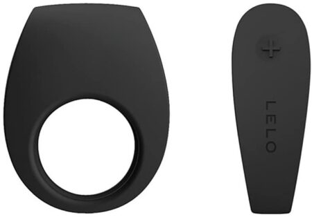 Black Lelo Tor 2 cock ring closeup of buttons