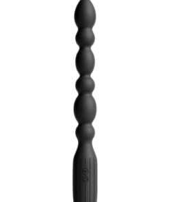 Renegade Prime Rechargeable Silicone Vibrating Beads 8.5in - Black