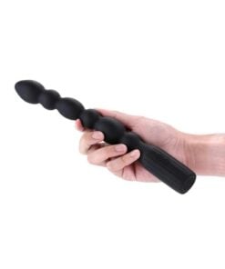 Alternative view of Renegade Prime Rechargeable Silicone Vibrating Beads 8.5in - Black