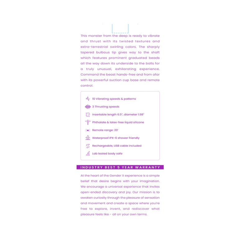 Gender X Monster's Ball Thrusting Dildo with Remote - Image 6