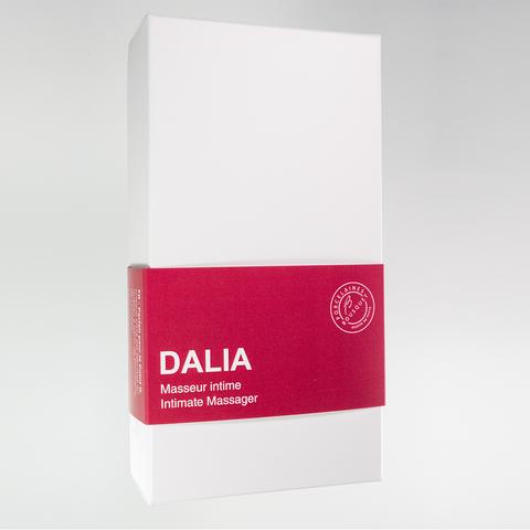 The white box of a Desirables Dalia porcelain dildo