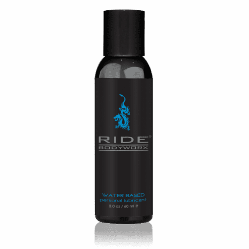 Small bottle of Ride Bodyworx Water based Lube on a white background