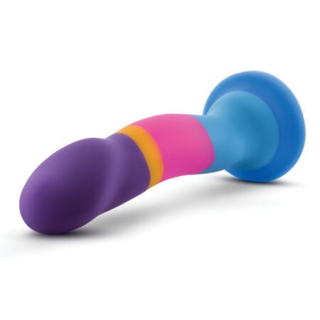 Avant D1 Hot n Cool platinum silicone dildo on its side