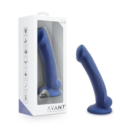 Avant D10 Ergo Mini IndigoÂ platinum siliconeÂ dildo with box