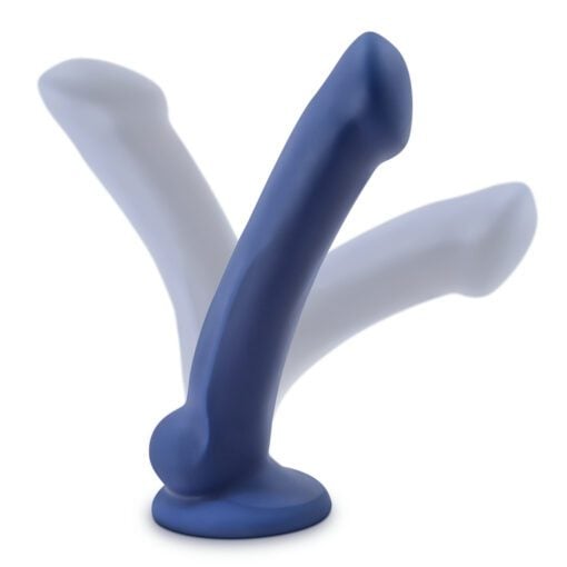 Avant D10 Ergo Mini IndigoÂ platinum siliconeÂ dildo with a very flexible but firm shaft