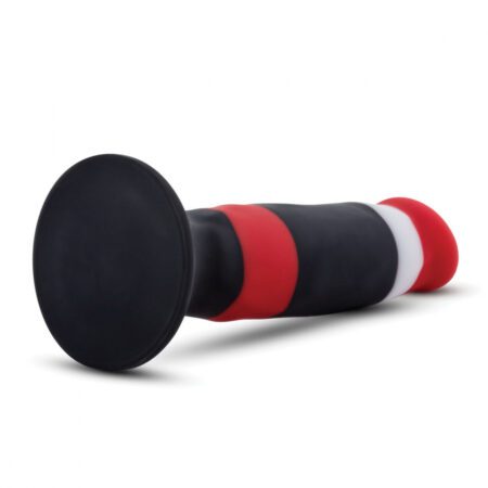 Avant D5 Sin City platinum silicone body safe dildo showing suction cup