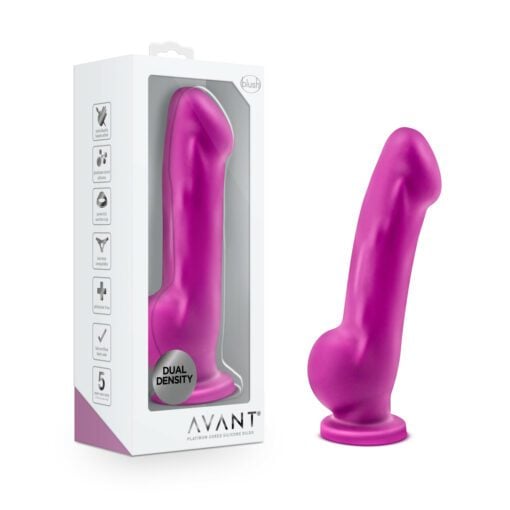 Avant D7 Ergo Violet platinum silicone body safe dildo with box