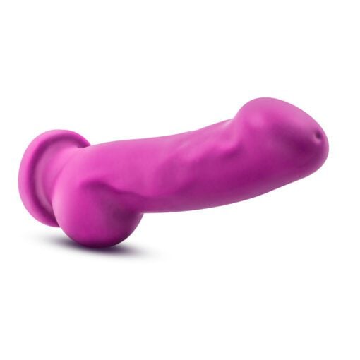 Avant D7 Ergo Violet platinum silicone body safe dildo on its side