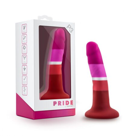 Lesbian flag coloredÂ Avant P3 Pride Beauty platinum silicone dildo with box