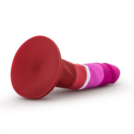 Lesbian flag coloredÂ Avant P3 Pride Beauty platinum silicone dildo suction cup view