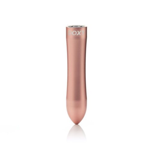 Doxy bullet vibrator in rose gold facing down