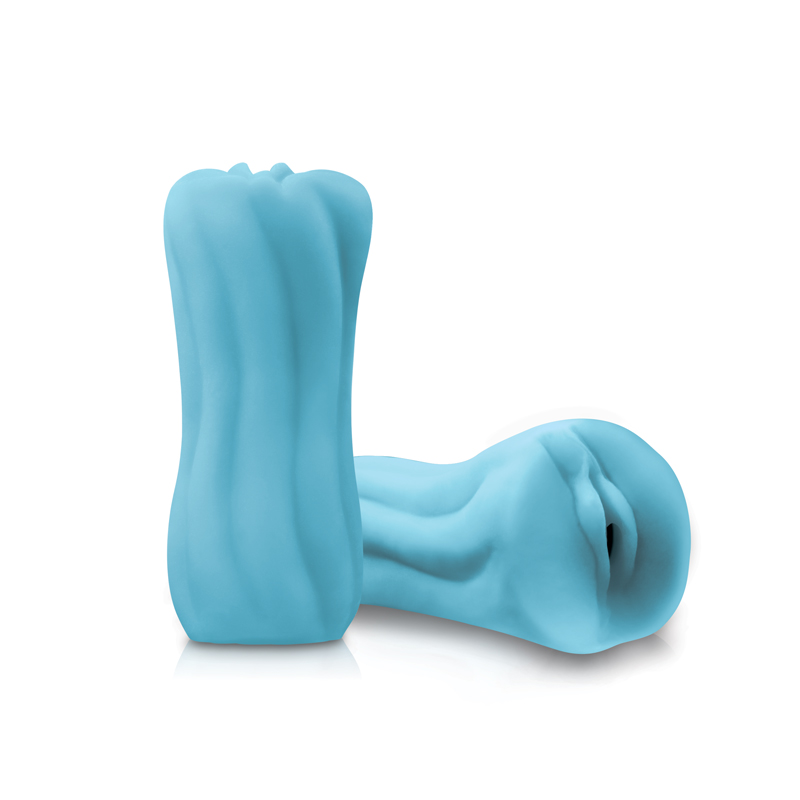 Two blue Firefly Yoni AssÂ silicone masterbaters