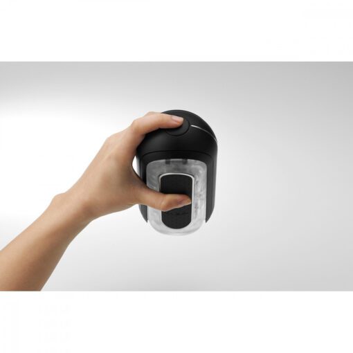 Hand holding Tenga Vibrating Flip Zero Black