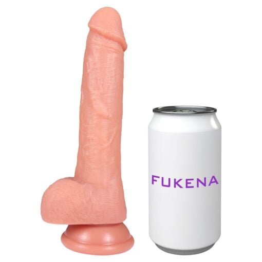 Fukena Handyman Light Dildo next to a can for size