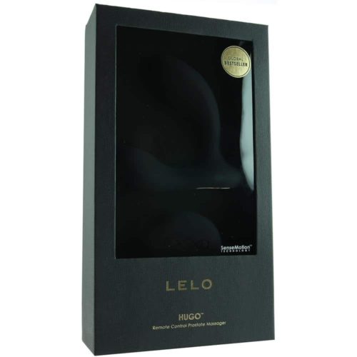 Black Lelo Hugo prostate vibrator in its box
