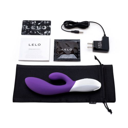 Purple Lelo Ina 2 g-spot vibrator in box with all contents
