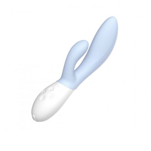 Lelo Ina 3 rabbit vibrator in Seafoam at an angle