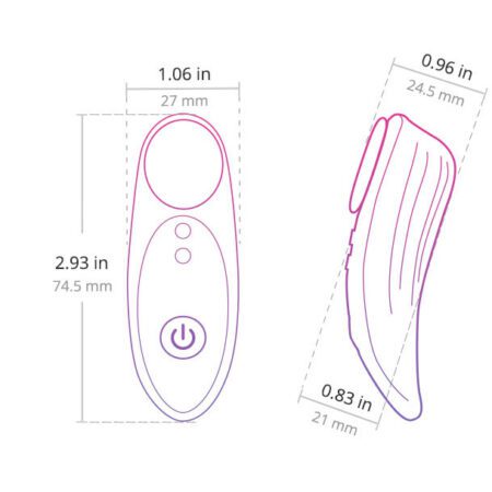 Dimensions of the Lovense Ferri bluetooth app controlled panty vibrator