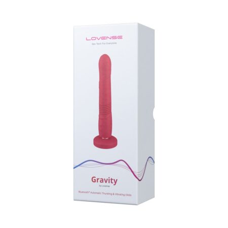 Front of the box of the Lovense Gravity vibrating dildo