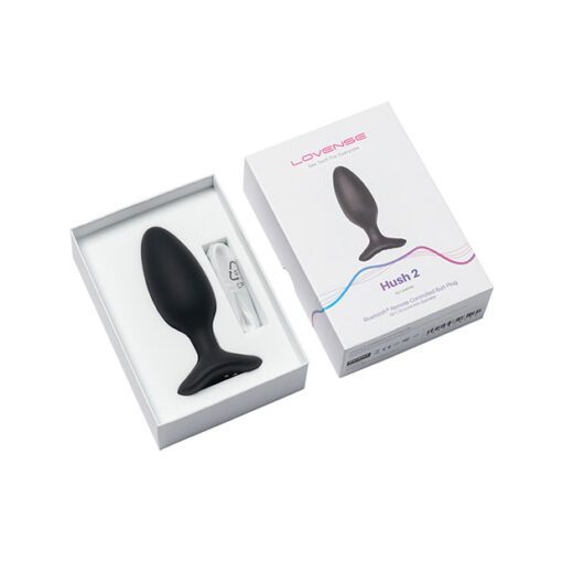 Lovense Hush 1.75" vibrating butt plug opened box