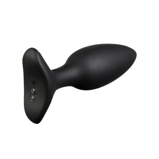 Lovense Hush 1.75" vibrating butt plug on its side
