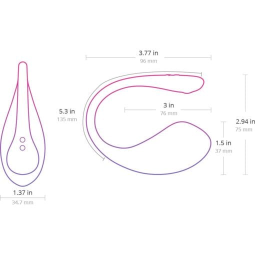 Dimensions of the Lovense Lush 3 g-spot bluetooth vibrator