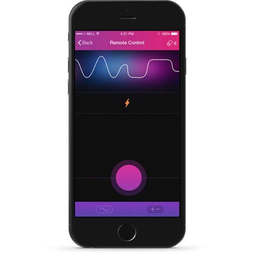 iPhone showing the app features of the Lovense Lush 3