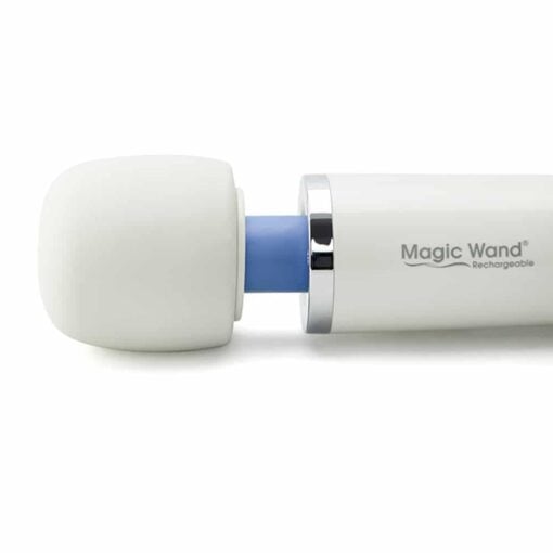 Authentic Magic Wand Rechargeable cordless battery powered wand vibrator closeup of silicone head