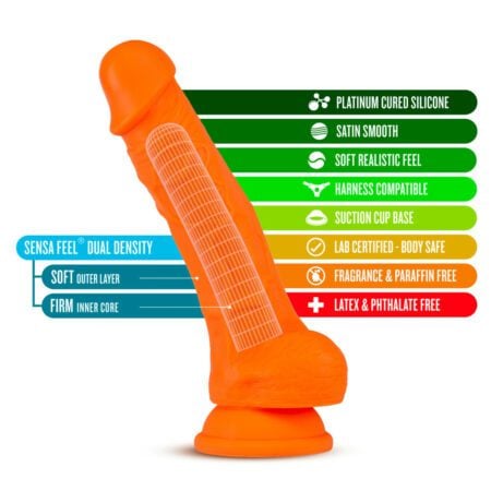 Orange 7.5" Neo Elite dildo features