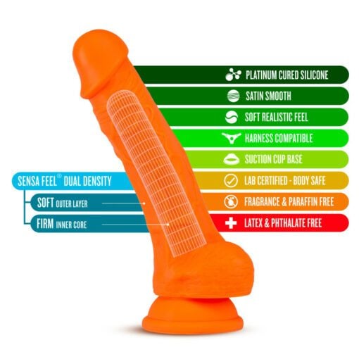 Orange 7.5" Neo Elite dildo features