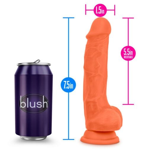 Size of Orange 7.5" Neo Elite dildoÂ 