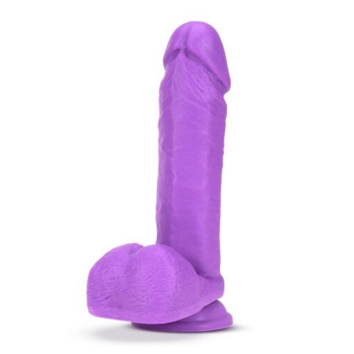 Neon Purple 8" Neo Elite dildo side view