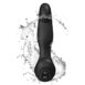 Water splashing a black Nexus Revo Slim prostate massager and vibrator showing it is waterproof
