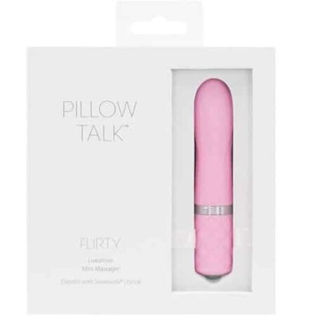 Pink Pillow Talk Flirty bullet vibrator in its box
